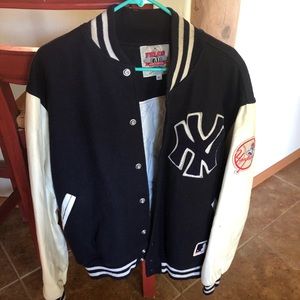 Yankee leather varsity jacket